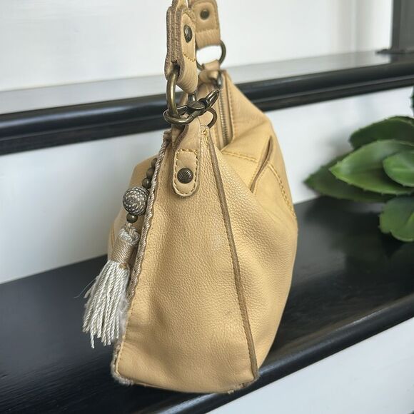 The Sak Genuine Leather Crossbody Shoulder Bag Soft w/ Whipstitch & Tassel - Picture 5 of 10